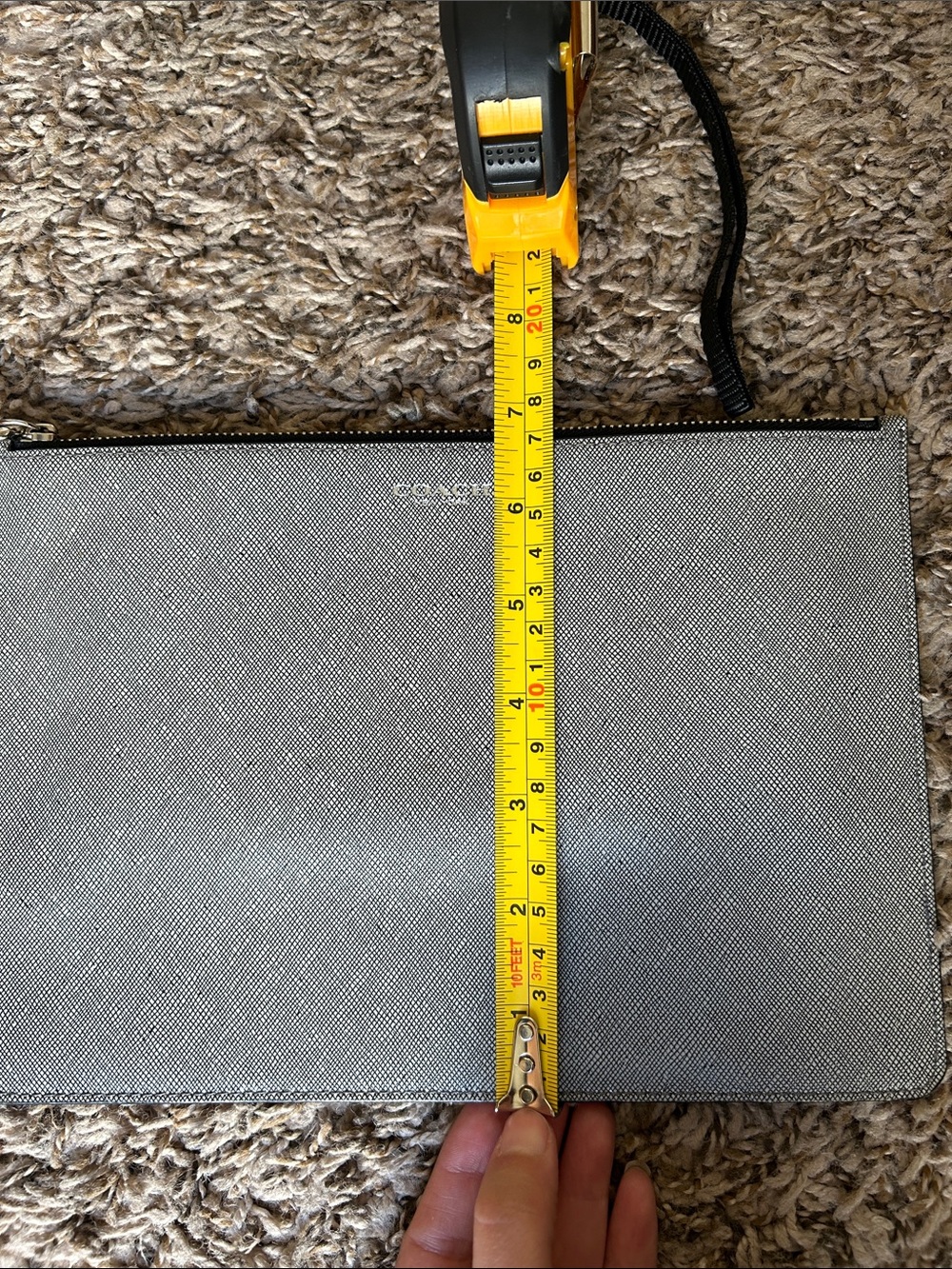 Coach Silver Gray Zip Wristlet Pouch - Picture 6 of 6